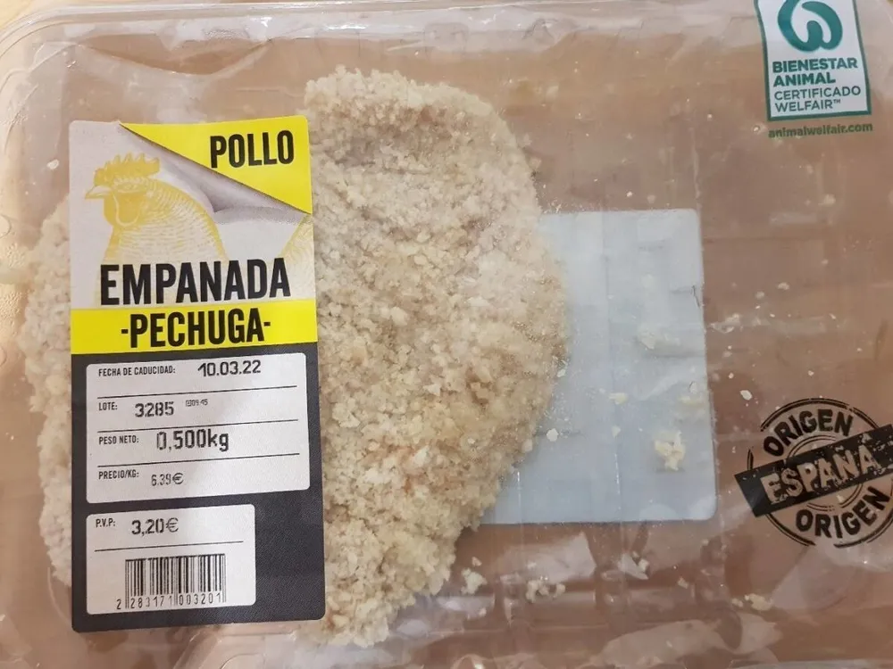 Pechuga de pollo empanada