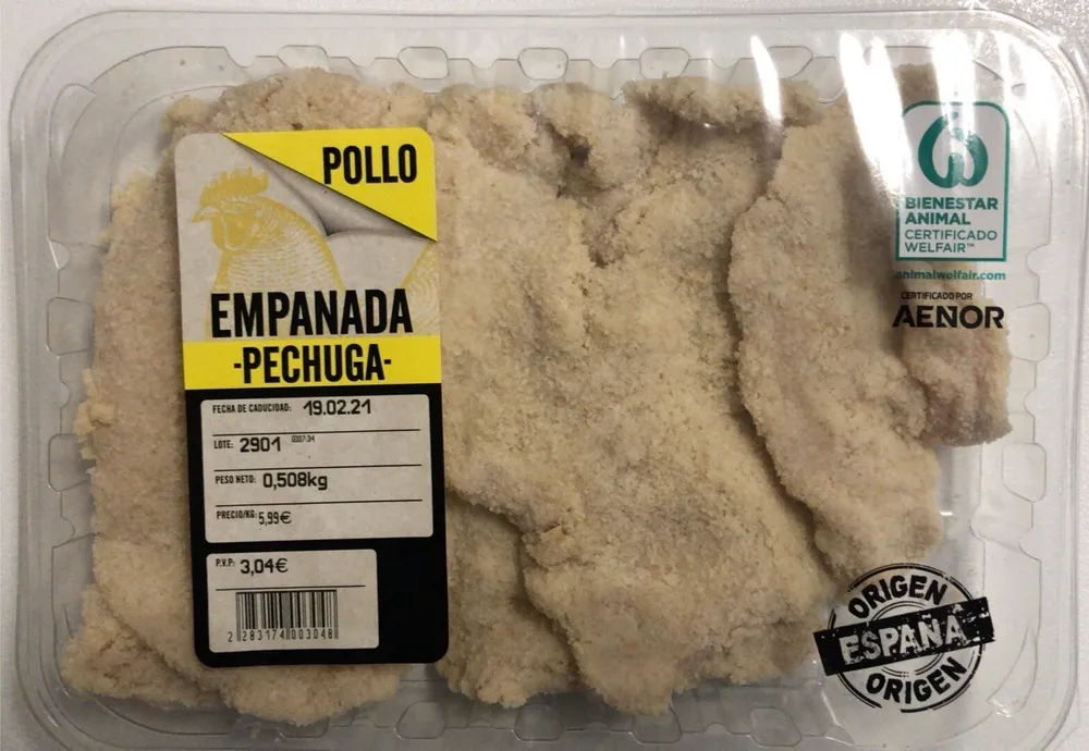 Pechuga de pollo empanada