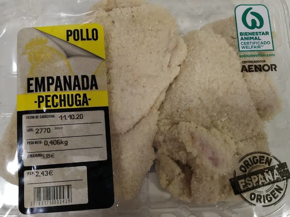 Pechuga empanada de pollo