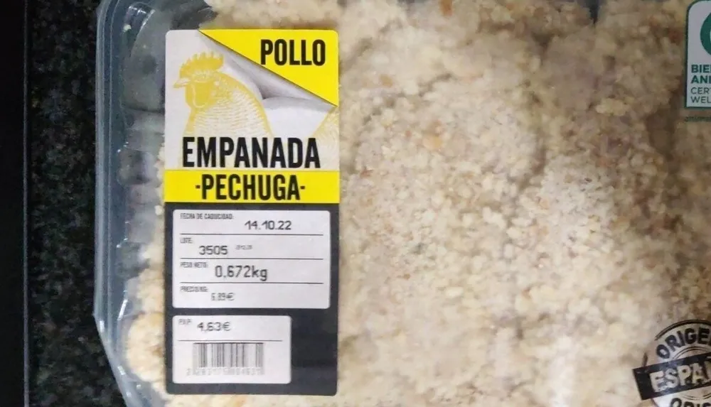 Pechuga de pollo empanada