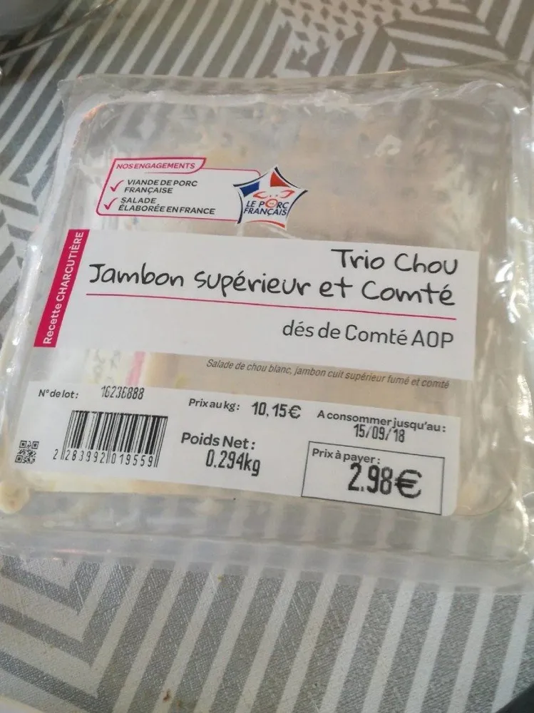 Trio chou jambon et comté
