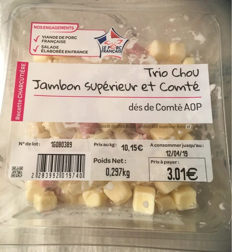Trio chou jambon supérieur et comté