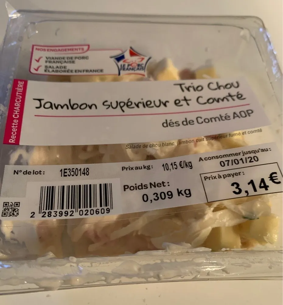 Trio chou jambon superieur et comté