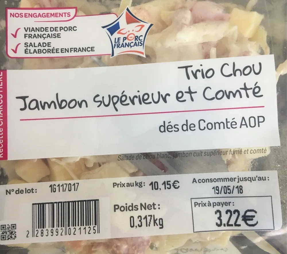 Trio Chou jambon et comté