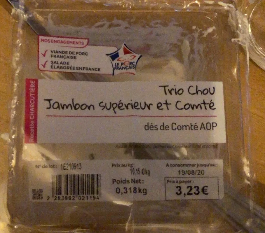 Trio Chou Jambon Supérieur et Comté