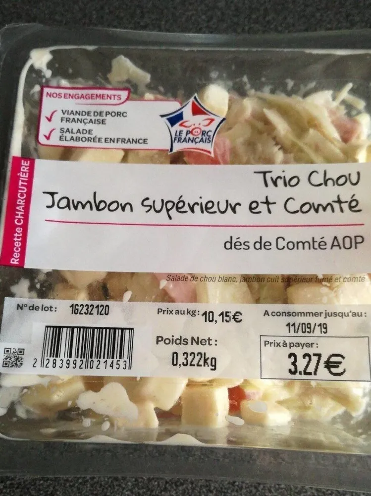 Trio chou jambon supérieur et comté