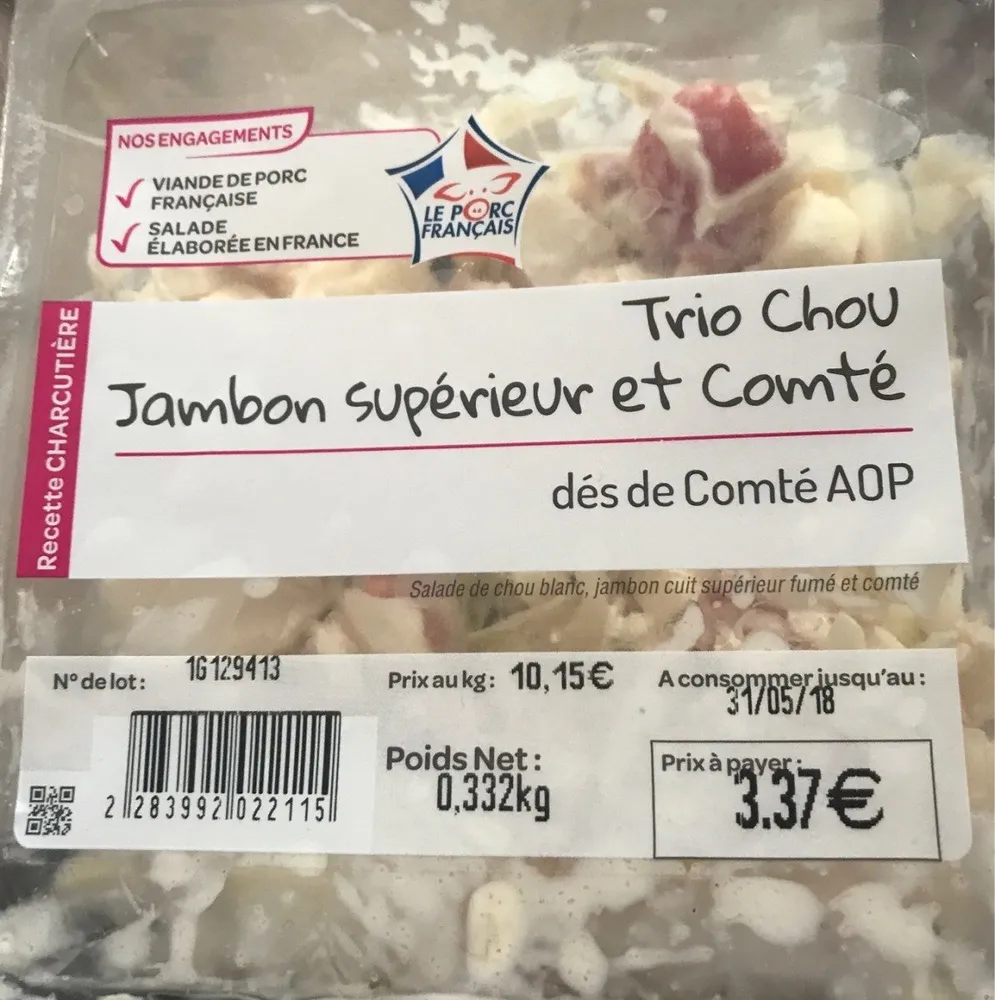 Trio Chou Jambon Supérieur et Comté