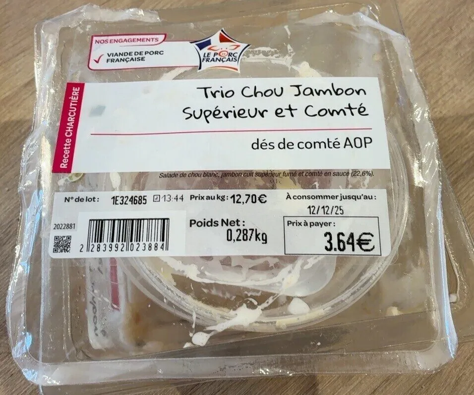 Trio choux jambon comté