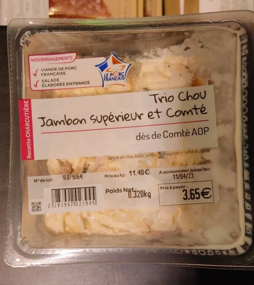 Trio chou jambon supérieur et comté