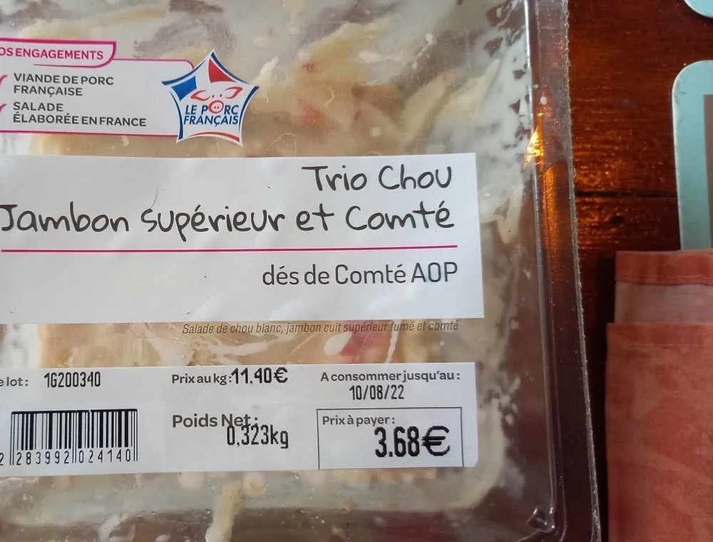 Trio chou jambon supérieur et comté