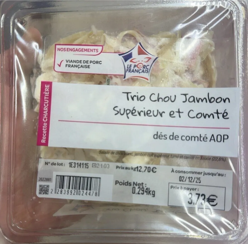 Trio chou jambon supérieur et comté
