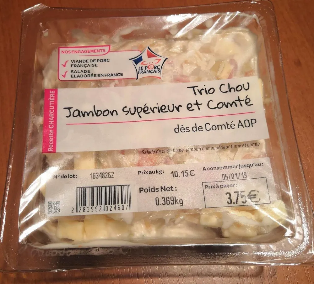 Trio chou jambon supérieur et comté