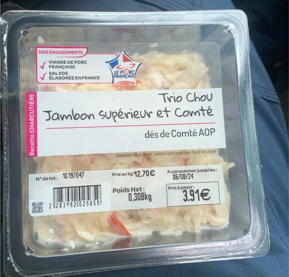 Trio chou jambon superieur et comté