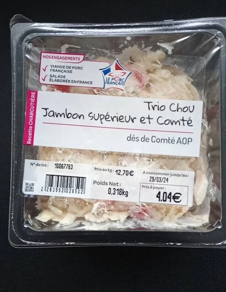 Trio chou jambon supérieur et comté