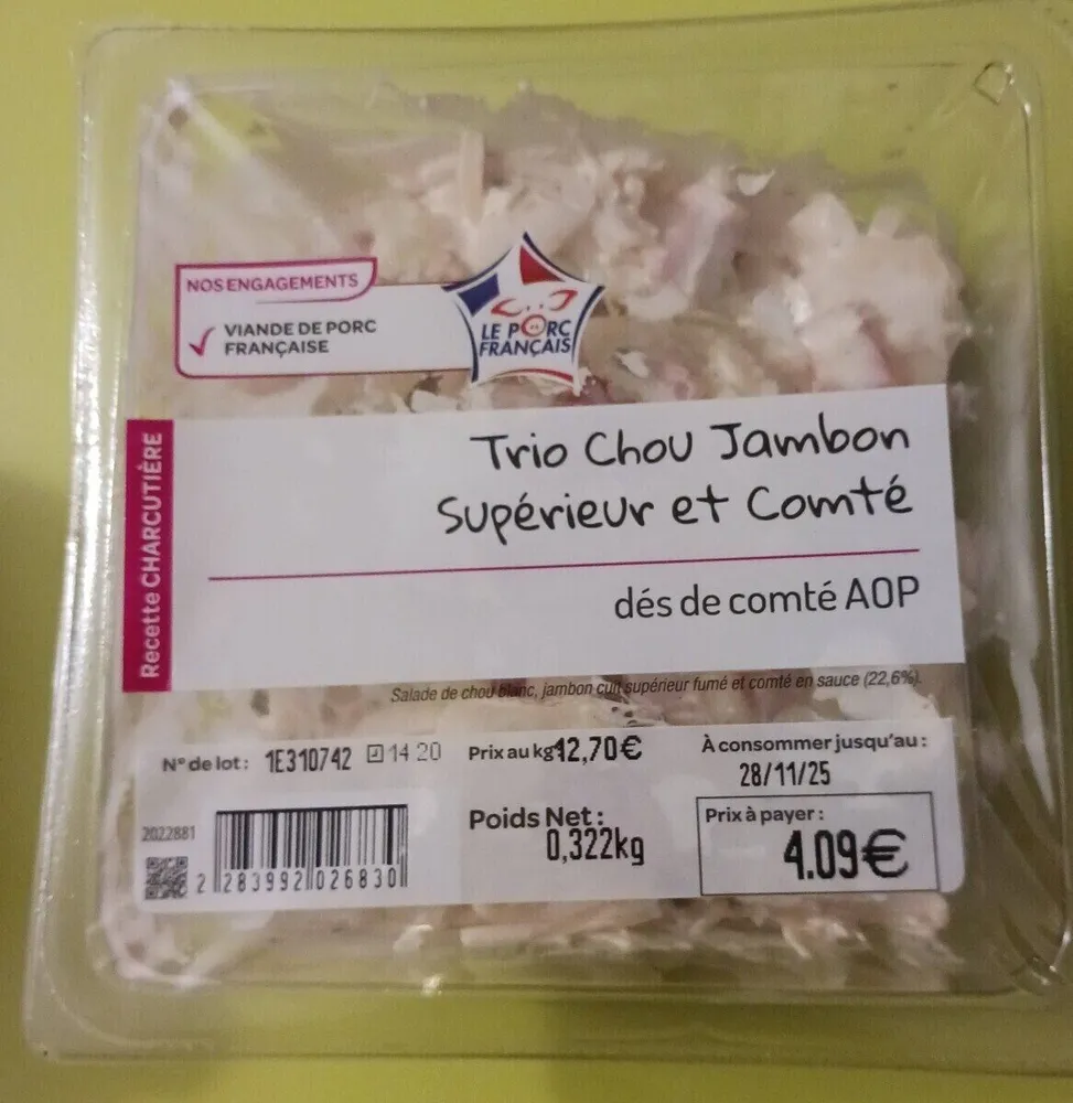 Trio de choux jambon superieur et comté