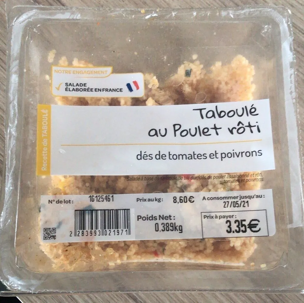 Taboulé au poulet roti