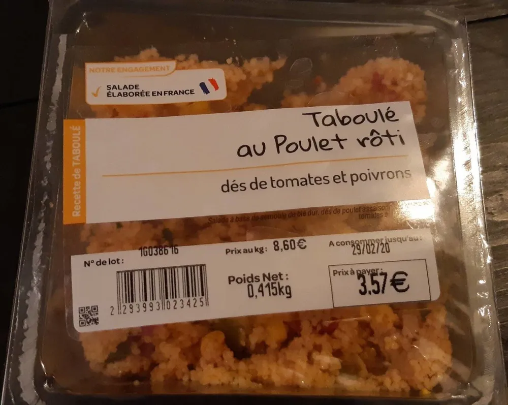 Taboulé au poulet rôti