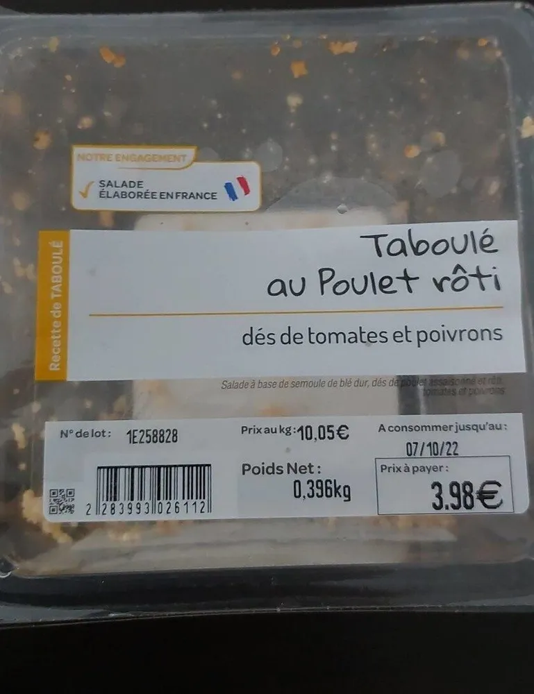 Taboulé au poulet rôti