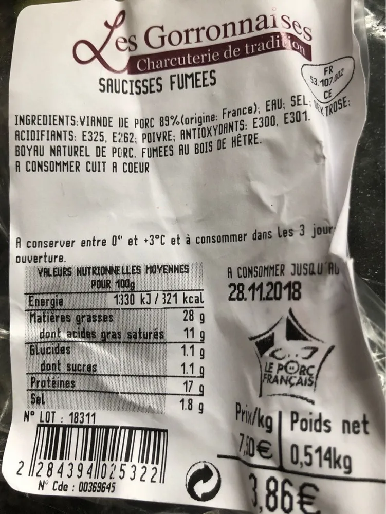 Saucisses fumees