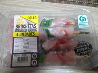 Brochetas Adobadas con verduras Pollo