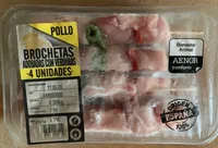 Brochetas pollo adobadas con verduras