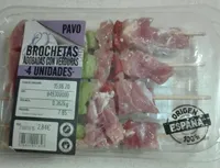 Brochetas de pavo adobadas con verduras