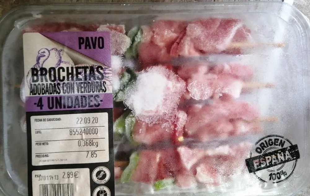 Brochetas adobadas con verduras