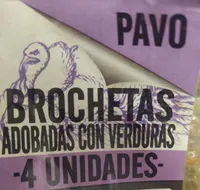 Brochetas de pavo adobadas con verduras