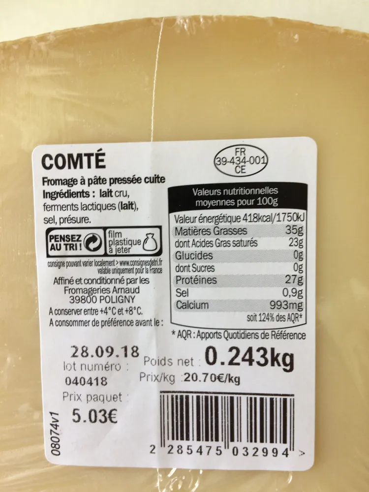 Comté bio
