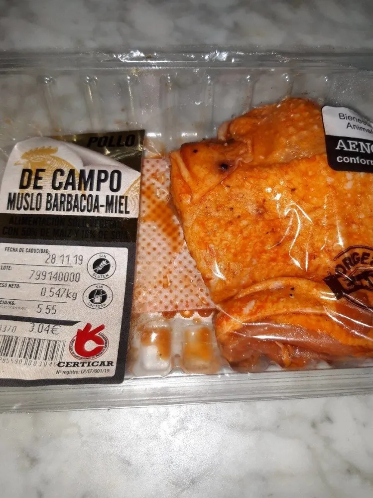 POLLO DE CAMPO Muslo Barbacoa Miel