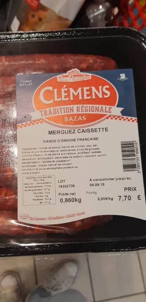 Merguez caissette