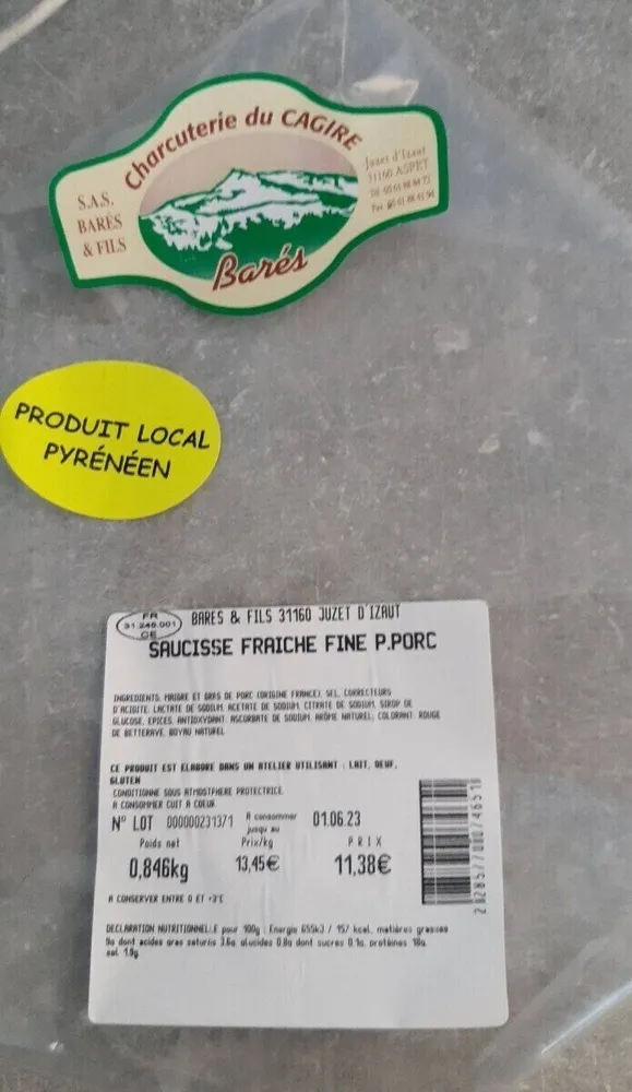 Saucisse fraiche BARES