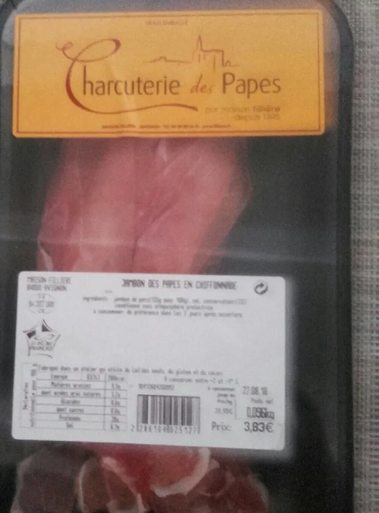 Jambon des papes en chiffonnade