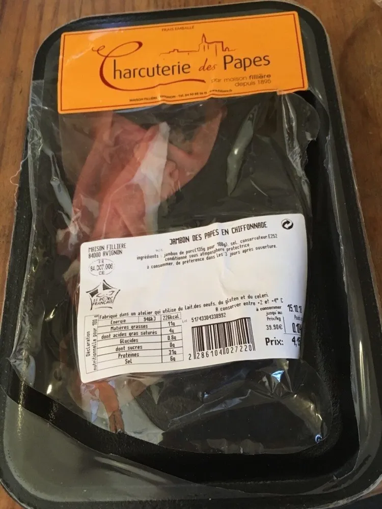 Jambon des Papes en chiffonades