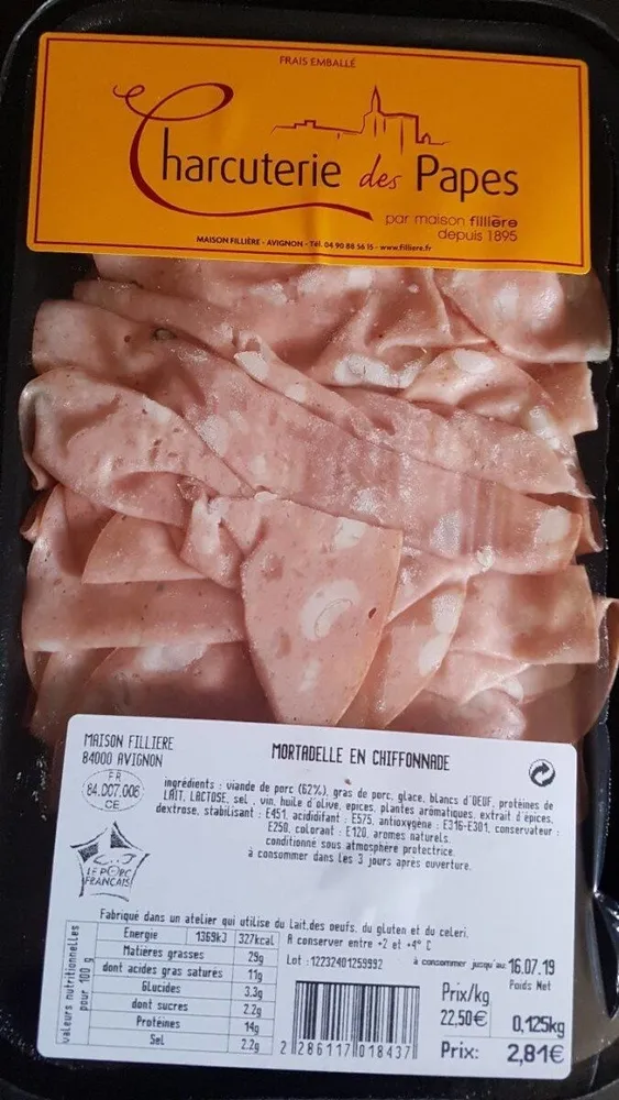 Mortadelle en chiffonade