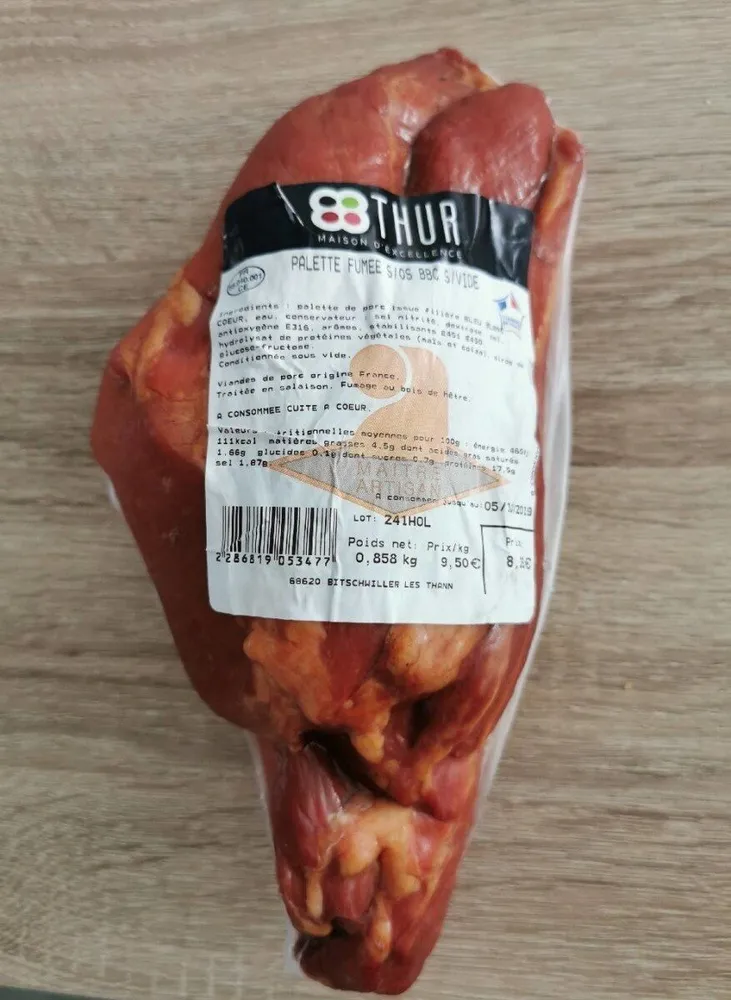 Palette fumée sans os bbc sous vide