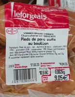 Pieds de porc cuits au bouillon
