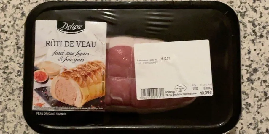 Rôti de veau farci aux figurs et au foie gras