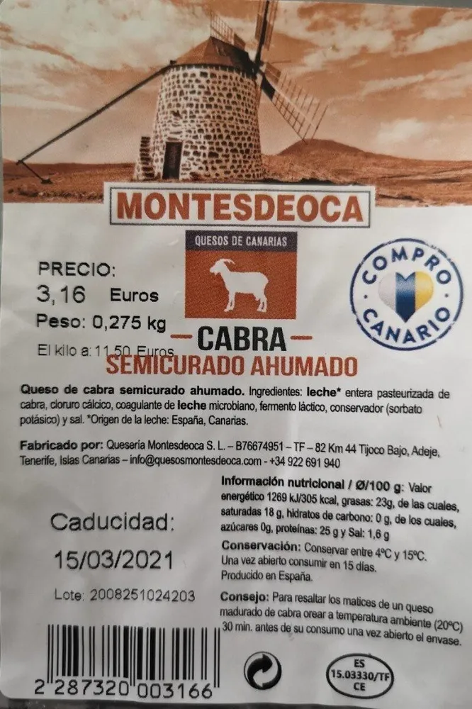 Semicurado ahumado cabra