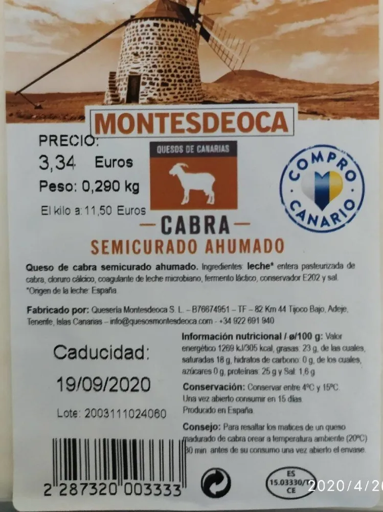 Queso cabra semicurado ahumado