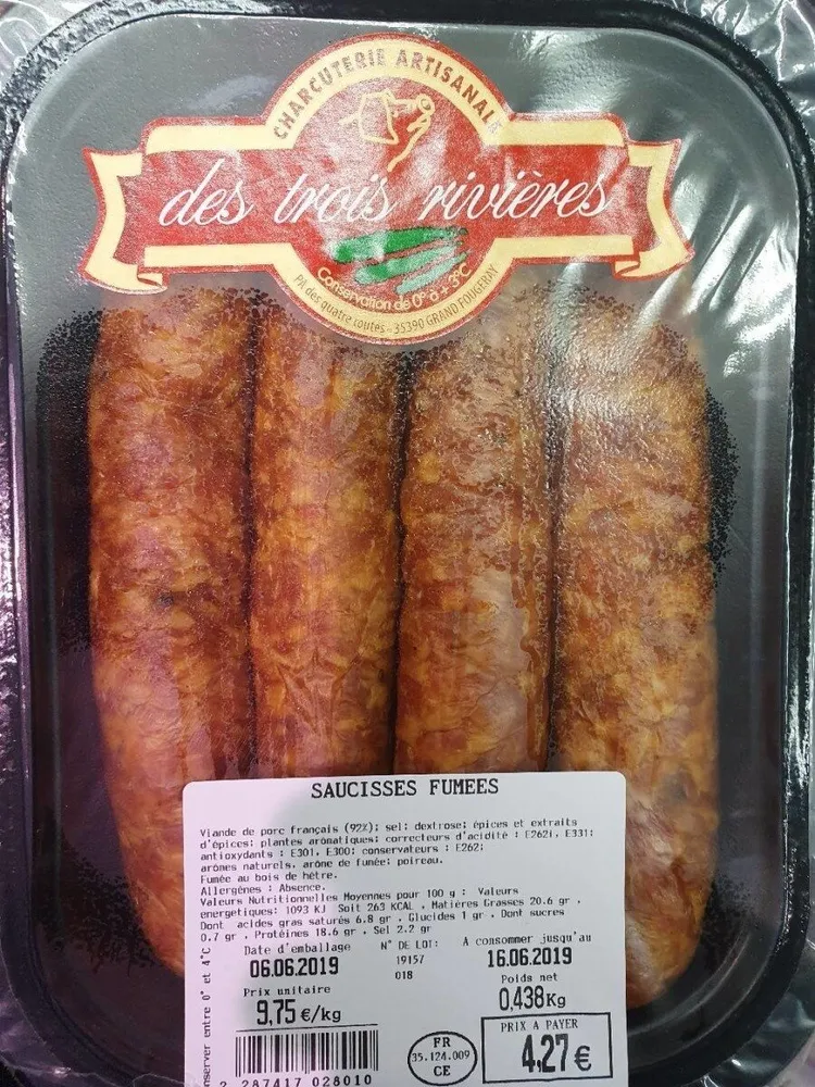 Saucisses fumées des trois rivières