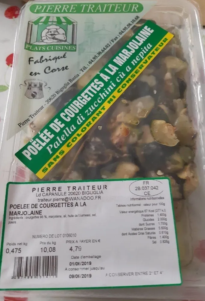 Poêlée de courgettes à la marjolaine