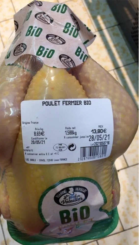 Poulet fermier bio
