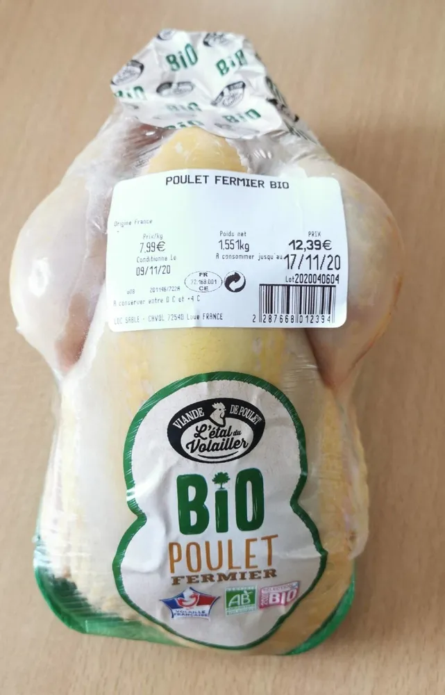 Bio poulet fermier