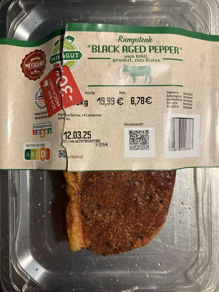 Black Aged Pepper Rumpsteak