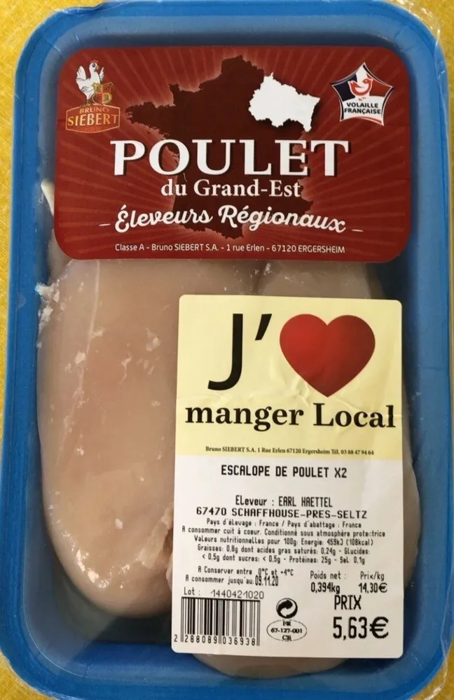 Escalopes de poulet x2