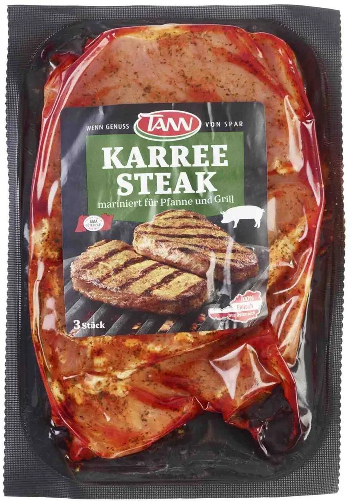 Karreesteak mariniert