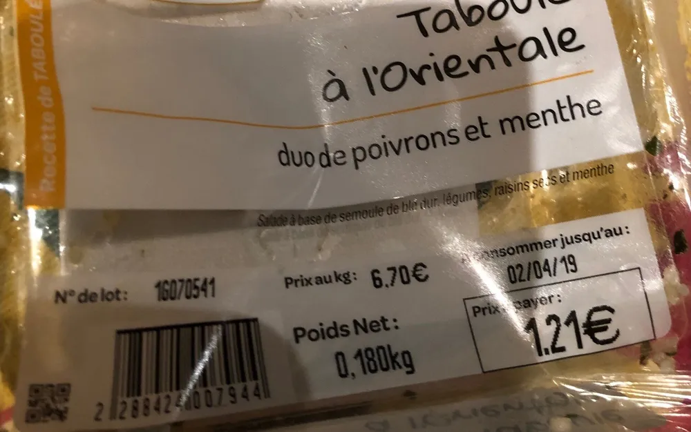 Taboulé à l'orientale