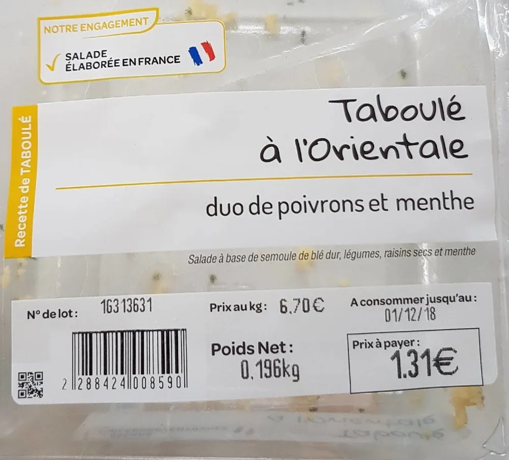Taboulé à l'orientale