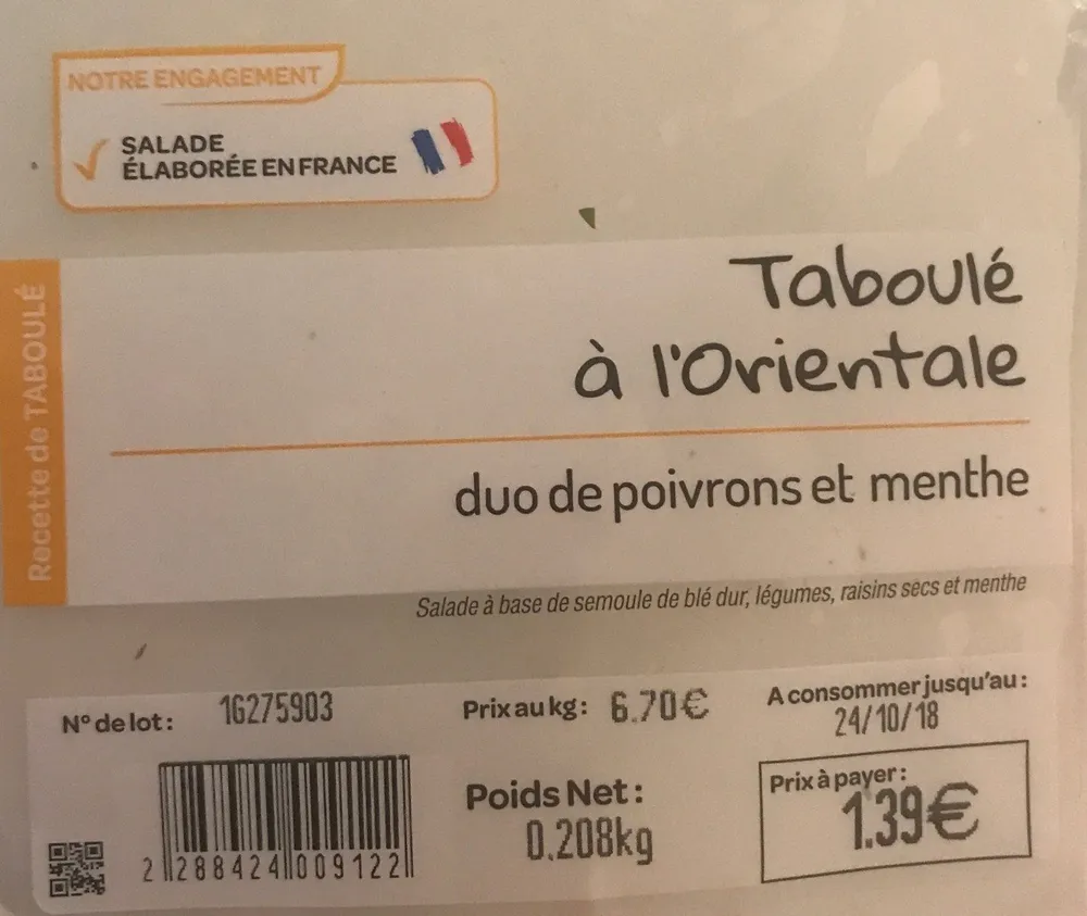 Taboulé à l'orientale
